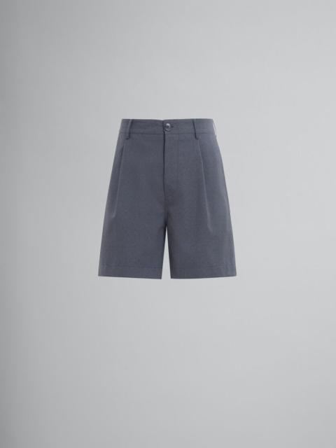 Marni GREY WOOL TAILORED SHORTS WITH FRONT CREASE