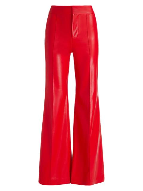 Alice + Olivia Women's Dylan Faux Leather High-Rise Pants - Bright Ruby