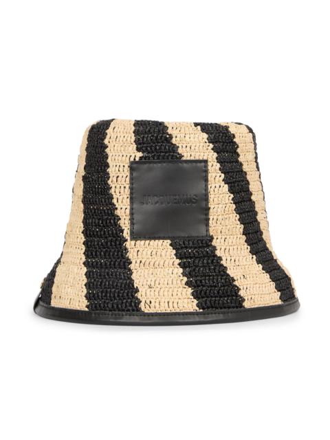 JACQUEMUS Men's Le Bob Soli Woven Hat - Black Natural
