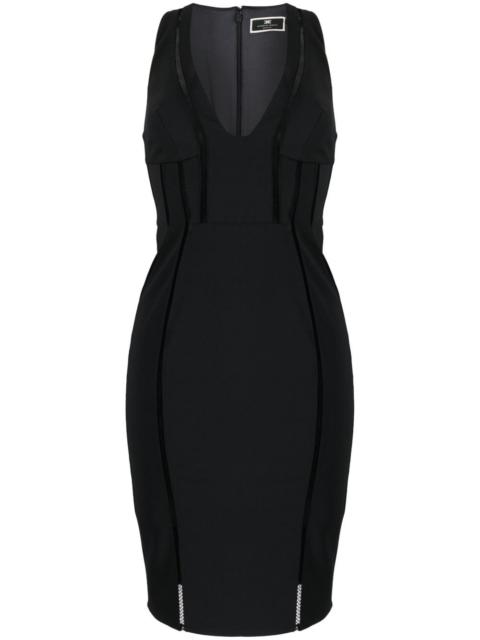 ELISABETTA FRANCHI lace-trim midi dress