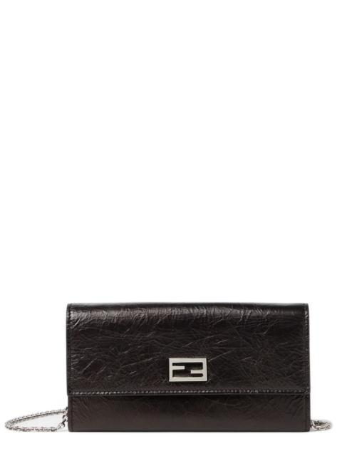 FENDI Fendi Continental Tube Wallet with Front Flap, Metal FF Baguette Logo & Removable Chain Strap