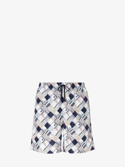 FENDI Swim Shorts Multicolor printed nylon shorts
