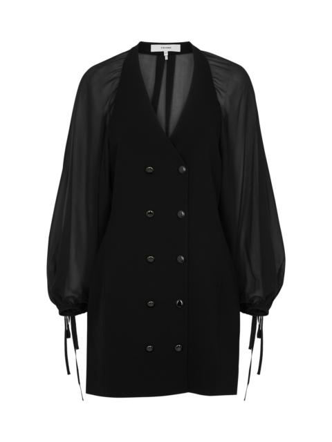 FRAME Double-breasted panelled mini blazer dress