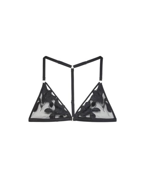 Fleur du Mal Lily Embroidery Racer Triangle Bra