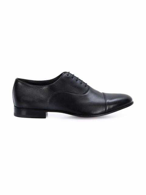 Santoni Men's polished black leather Oxford shoe