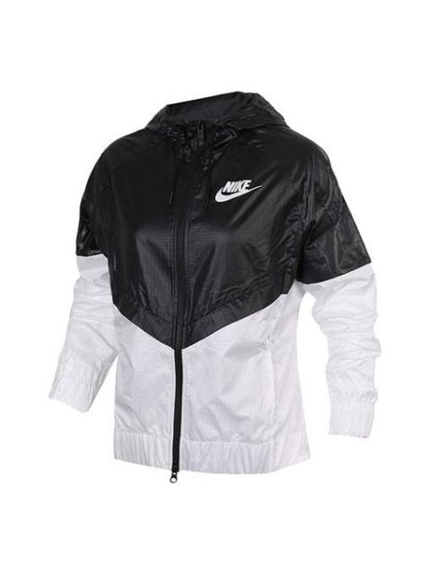 Nike (WMNS) Nike Sportswear WindRunner 재킷 '블랙 화이트' 804948-010
