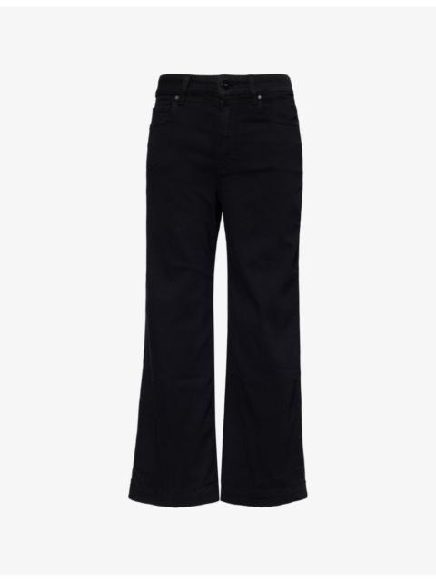 PAIGE Anessa high-rise wide-leg stretch-denim jeans