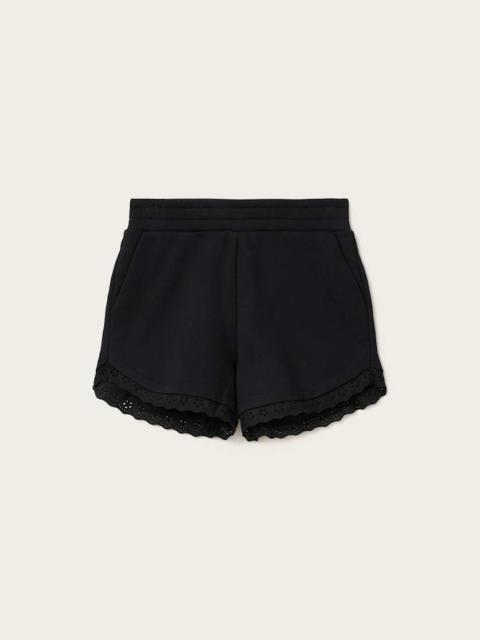 ALLSAINTS LELE STRAIGHT FIT LACE TRIM SHORTS