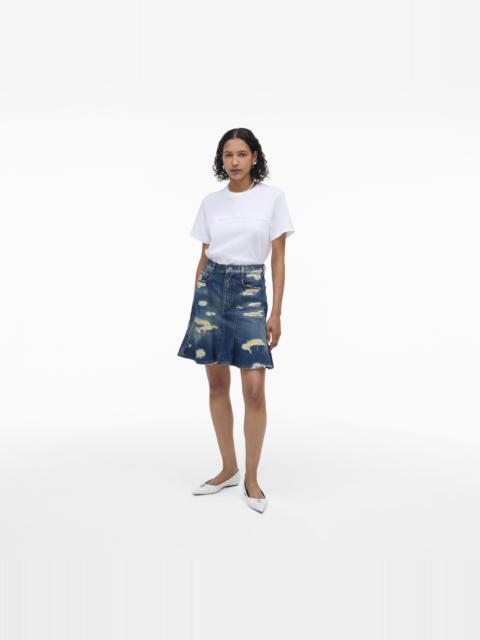 Marc Jacobs WASHED DENIM SKIRT WITH WORN DETAILS