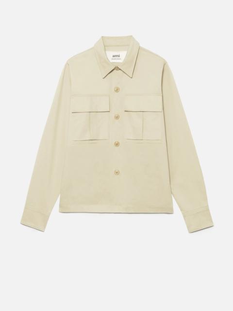 AMI Paris Overshirt With Ami Satin Label