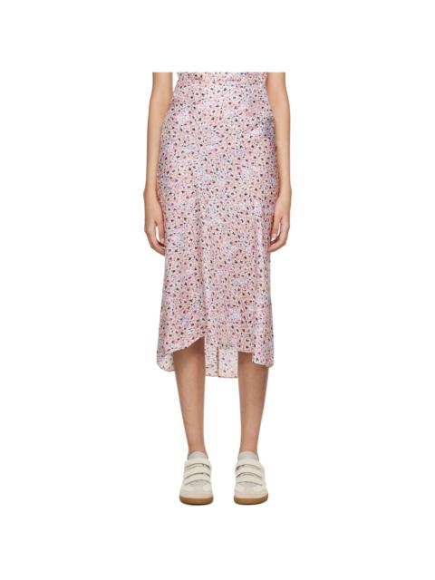 Isabel Marant Off-White & Purple Lisanne Midi Skirt