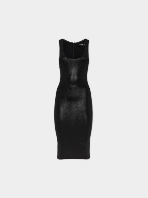 DSQUARED2 SHIMMER KNIT MIDI DRESS