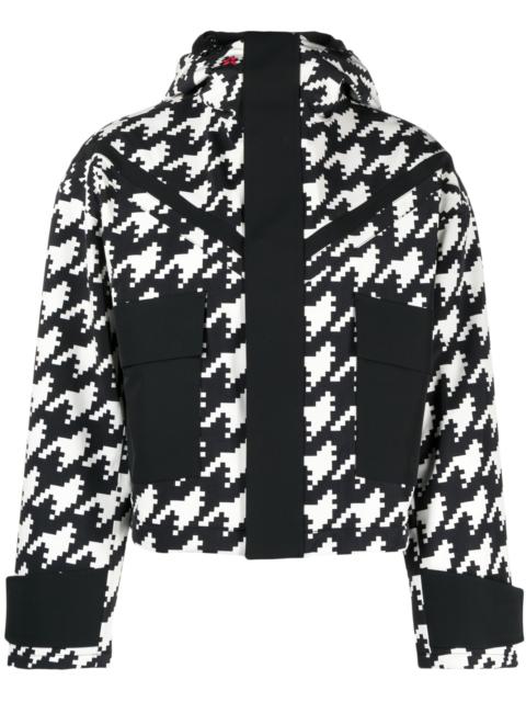 PERFECT MOMENT Black Calea Houndstooth-Print Padded Jacket