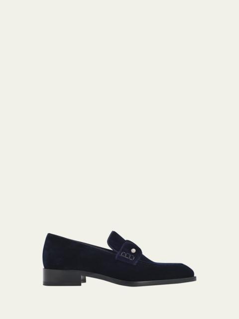 Christian Louboutin Men's Chambelimoc Night Strass Velvet Loafers