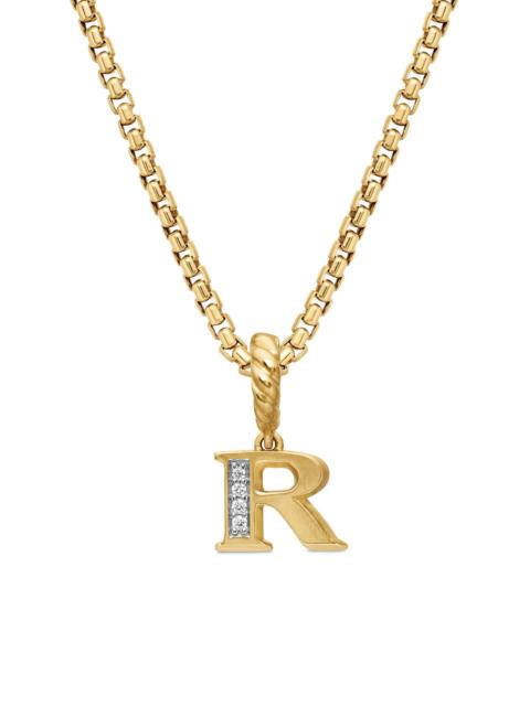 DAVID YURMAN Women's Pavé Initial Pendant in 18K Yellow Gold - Initial R