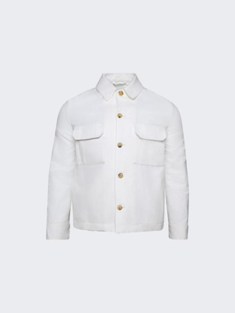 Loro Piana Daito Cotton Linen Overshirt Optical White