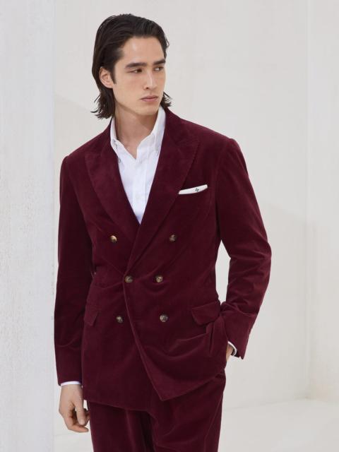Brunello Cucinelli Comfort cotton and cashmere corduroy one-and-a-half breasted deconstructed blazer