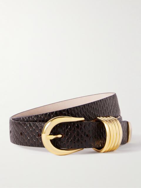 DÉHANCHE Hollyhock Viper Snake-effect Leather Belt