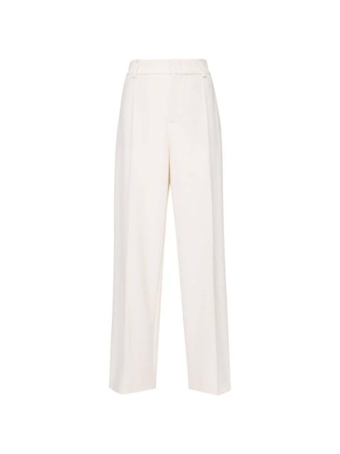 pintuck wide-leg trousers