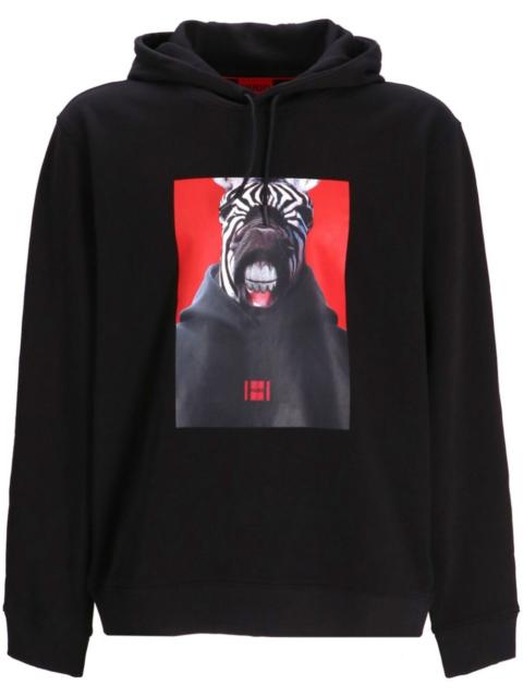 HUGO Debras photography-print cotton hoodie