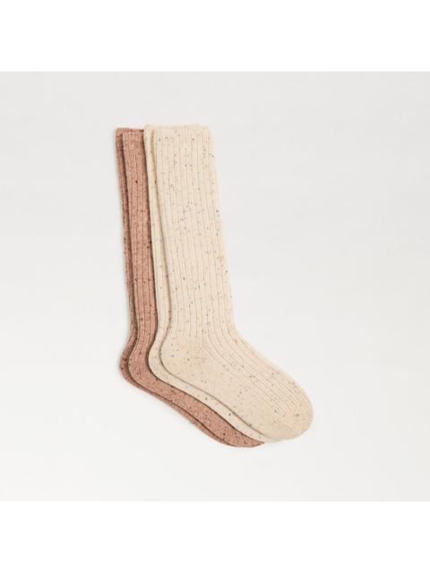 Sam Edelman 2 Pack Sparkle Rib Slouchy Socks