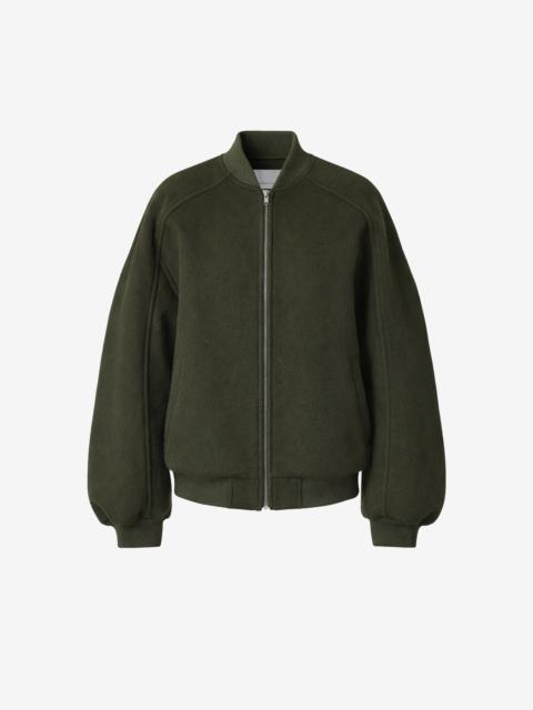The Frankie Shop Elinor Oversized Bomber Jacket - Dark Olive