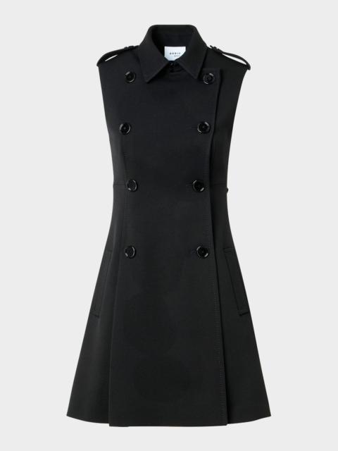 AKRIS Sleeveless Wool Mini Trench Dress