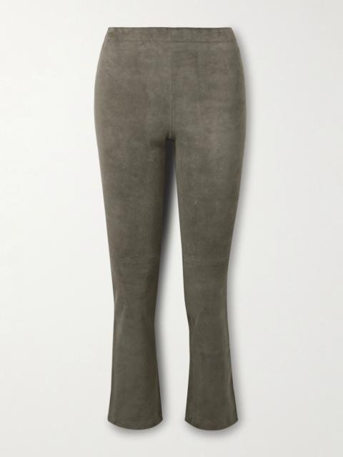 STOULS JP Twenty cropped suede flared leggings Gray