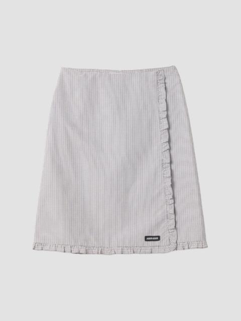Miu Miu Women's Ruched Check Skirt - White