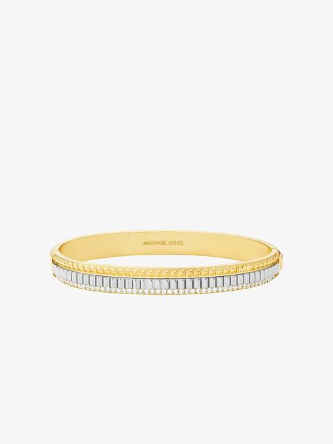 MICHAEL KORS Pavé Two-Tone Fluted Bangle