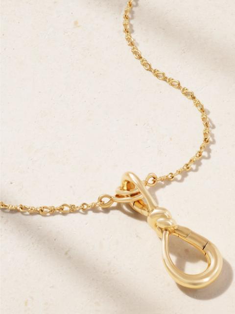 MARLA AARON Small True Lover's Knot Lock + Chain 18-karat gold necklace Gold