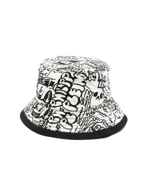 PHILIPP PLEIN graffiti-print reversible bucket hat