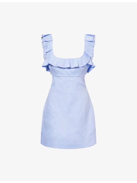 Zimmermann Indria Ruffled Cotton Mini Dress
