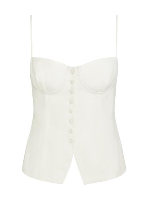 onia Air Linen Underwire Corset Top white