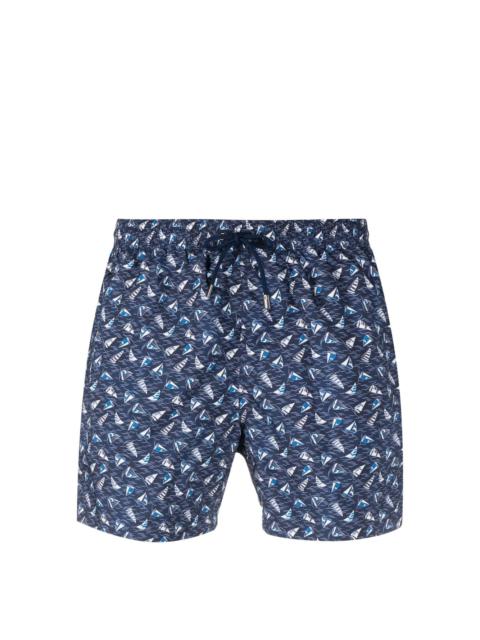 Canali sailing-boat print swim shorts