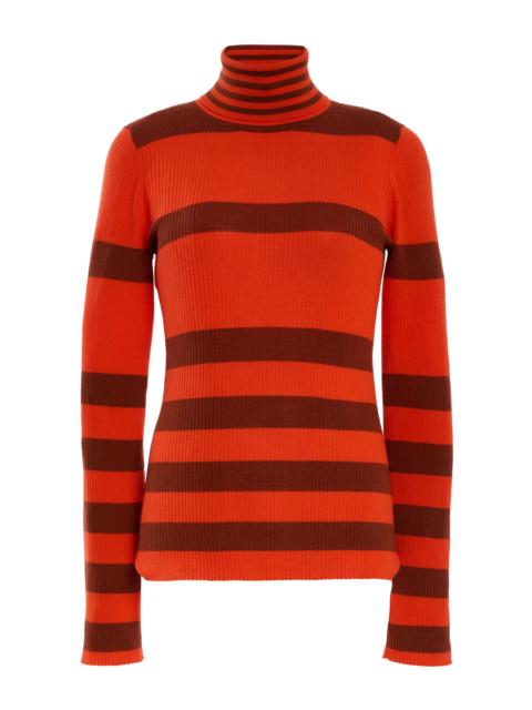 ZANKOV Runi Rib Turtleneck Sweater stripe