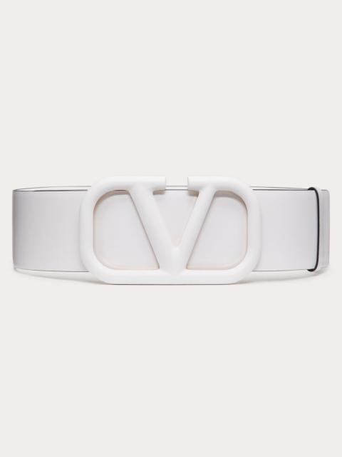 Valentino VLOGO SIGNATURE BELT IN GLOSSY CALFSKIN 70 MM / 2.8 IN.