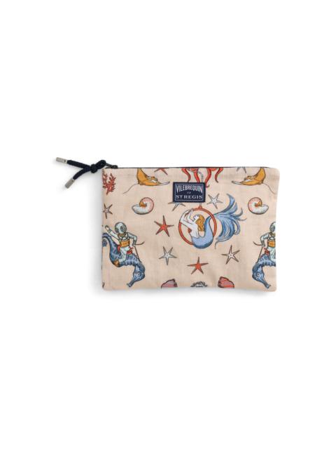 Vilebrequin Zipped Linen Beach Pouch Aqua Circus - Vilebrequin for St. Regis