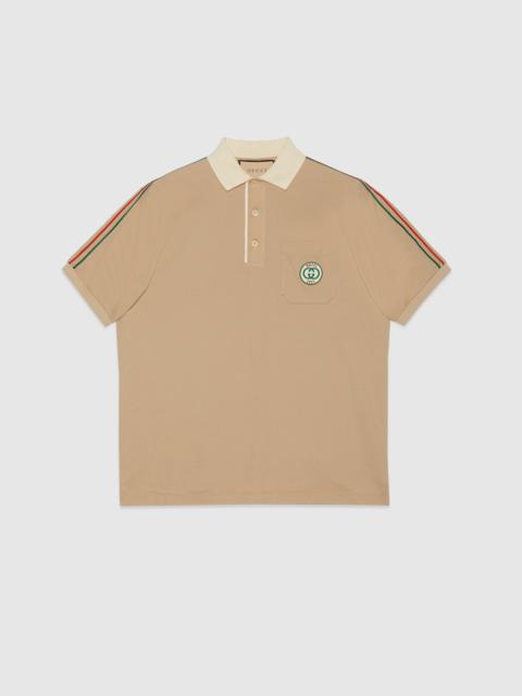 Stretch cotton piquet polo shirt