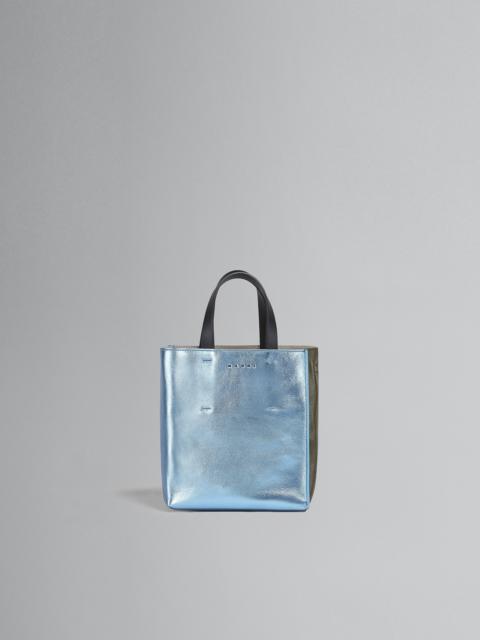 MUSEO MINI BAG IN PALE BLUE AND GREEN METALLIC LEATHER