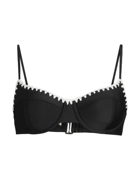 RAMY BROOK Women's Emmeline Balconette Bikini Top - Black White Crochet