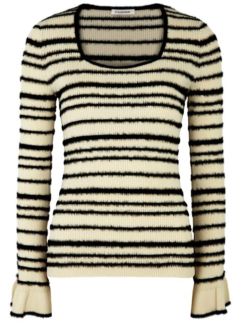 BY MALENE BIRGER Morila striped brushed cotton-blend top