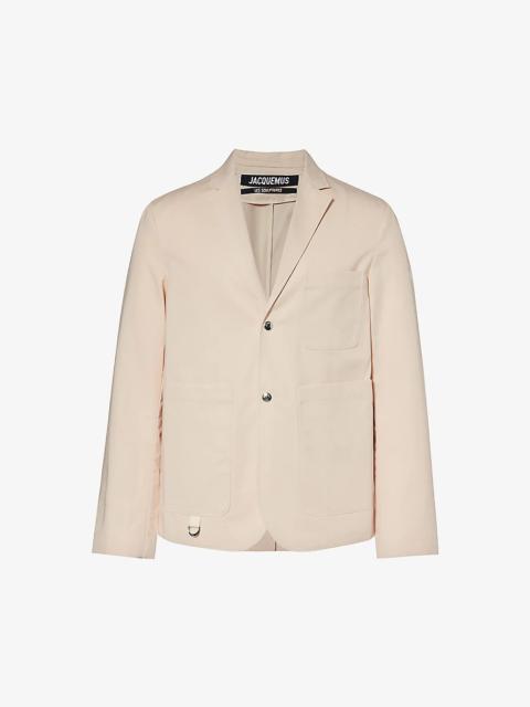 La Veste Jean notched-lapel cotton and linen-blend jacket