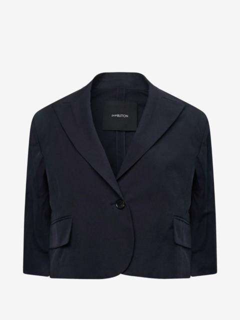 pushBUTTON flap-pocket cropped blazer