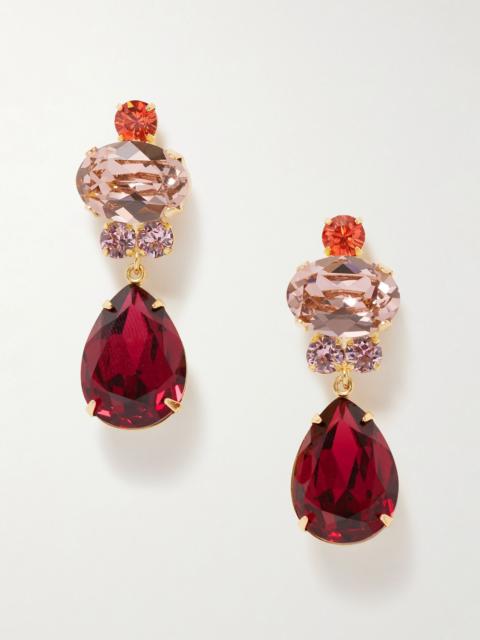 Jennifer Behr Catherine gold-plated crystal earrings Red