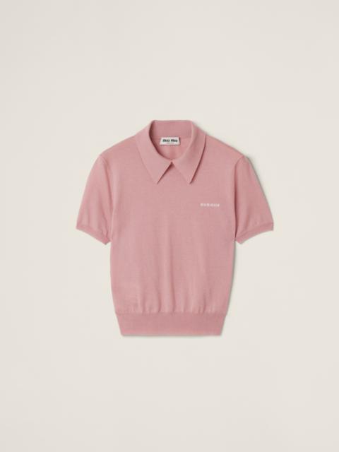 Miu Miu Silk and cashmere polo shirt