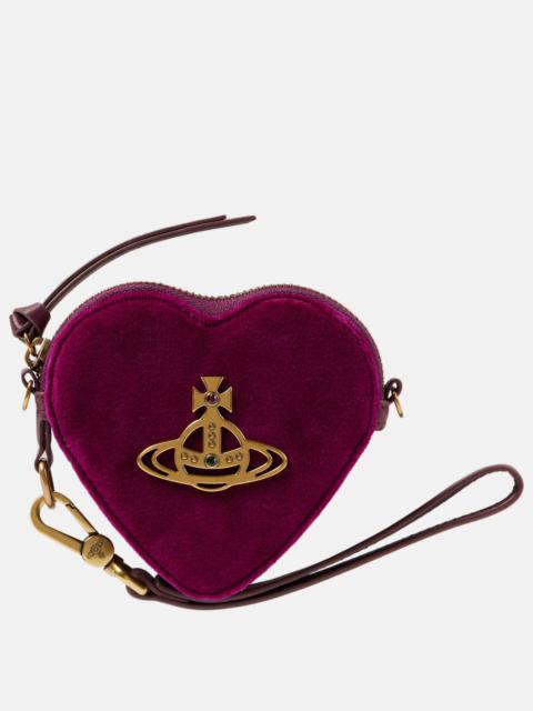 Vivienne Westwood Heart velvet coin purse with strap