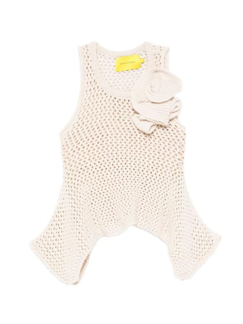 MARQUES’ALMEIDA flower asymmetric knit top