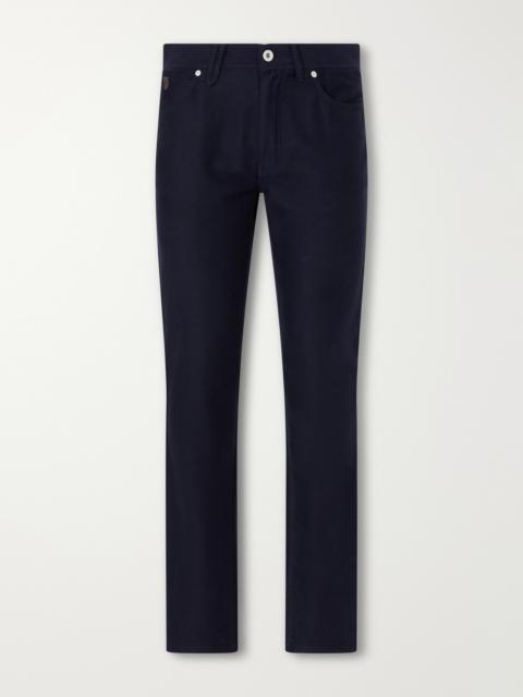 Brioni Straight-Leg Cotton-Moleskin Trousers