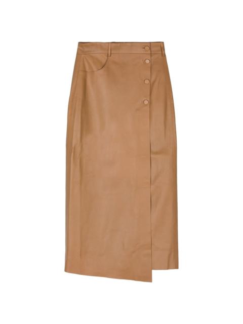 スカート Aeron Doja - Vintage Leather Wrap Midi Skirt DOJA – AERON